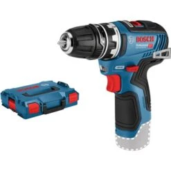 Bosch 12 Bosch Akku-Bohrschrauber GSR 12V-35 FC Professional Solo, 12Volt (blau/schwarz, Ohne Akku Und Ladegerät, Mit FlexiClick Bohrfutter, L-BOXX)