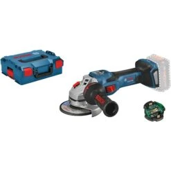 Bosch Akku-Winkelschleifer BITURBO GWS 18V-15 SC Professional Solo (blau/schwarz, Ohne Akku Und Ladegerät, Bluetooth Modul, In L-BOXX)