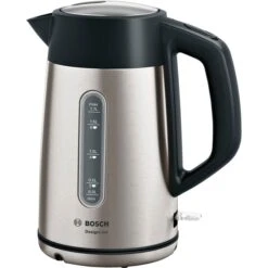 Bosch DesignLine TWK4P440, Wasserkocher (edelstahl/schwarz, 1,7 Liter)