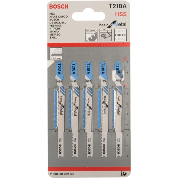 Bosch Stichsägeblatt T 218 A Basic For Metal, 92mm (5 Stück)